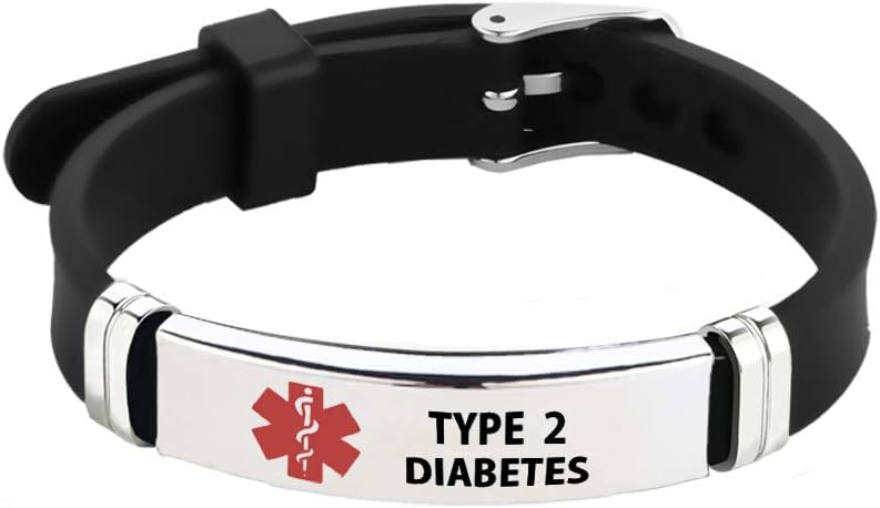 TGLS Red Medical Alert ID Bracelet for Women Men's Emergency First Aid Health Alert Laser Engraved Satinless Steel Adjustable Silicone Wristband Bracelets - Image 1
